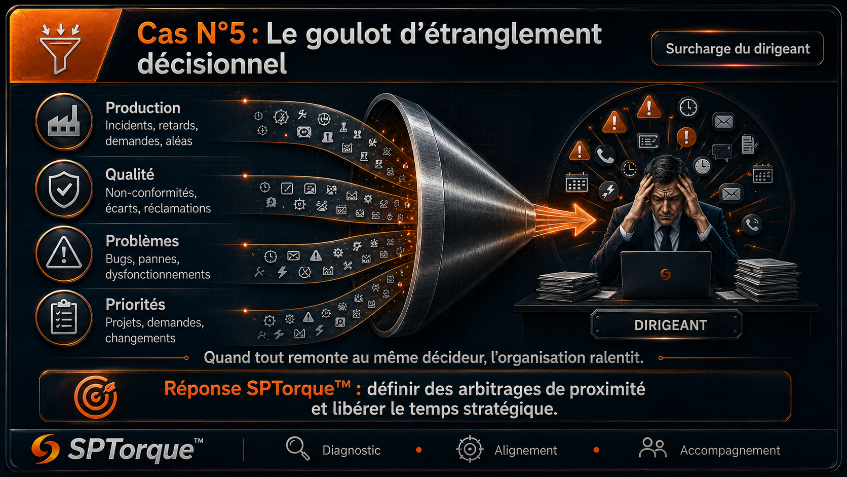 Cas 5 — Le goulot d’étranglement décisionnel